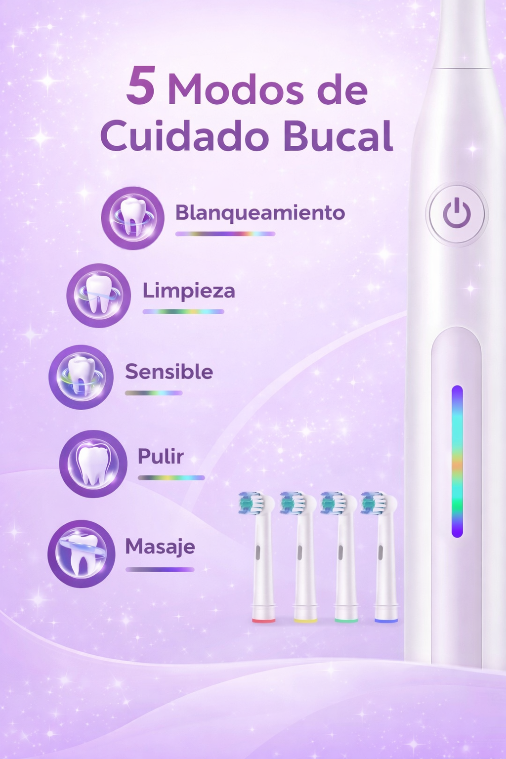 Cepillo Dental Eléctrico Avanzado con Tecnología de Limpieza Inteligente
